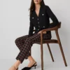 The Petite Eva Ankle Pant In Plaid Black -Anntaylor Shop 830576 517268