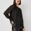 Petite Metallic Clip Shirred Top Black 2 Petite Metallic Clip Shirred Top Black -Anntaylor Shop 830769 2222