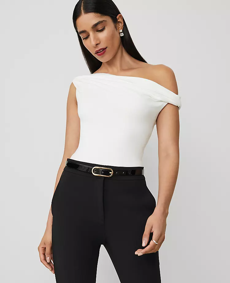 Petite Asymmetric One-Shoulder Top Winter White 3 Petite Asymmetric One-Shoulder Top Winter White