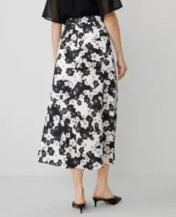 Floral Satin Maxi Skirt Black 9 Floral Satin Maxi Skirt Black -Anntaylor Shop 830921 517667 ALT2
