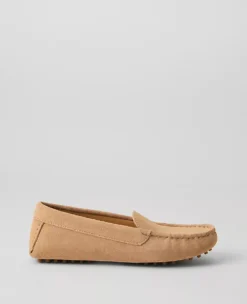 Weekend Collection Suede Driving Moccasins Cappuccino Tan