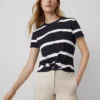 Weekend Collection Striped Twist Tee Night Sky 1 Weekend Collection Striped Twist Tee Night Sky -Anntaylor Shop 831183 517340