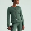 Petite Ponte Crew Neck Jacket Dried Cilantro 1 Petite Ponte Crew Neck Jacket Dried Cilantro -Anntaylor Shop 831186 3020 MKTG1