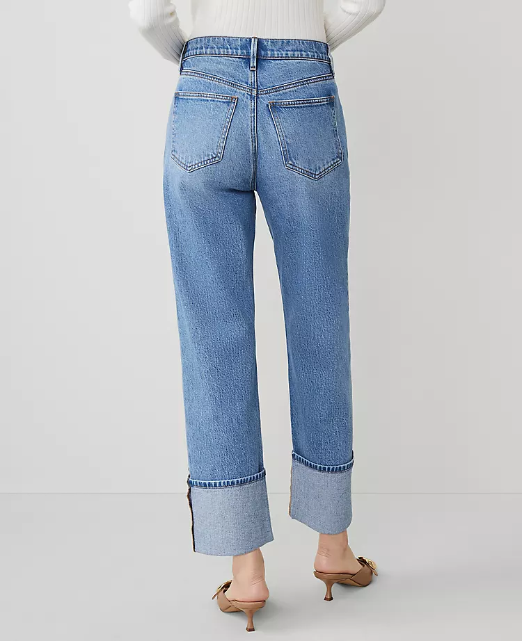 The Petite Cuffed Straight Jean Light Wash Indigo 6 The Petite Cuffed Straight Jean Light Wash Indigo - Image 4
