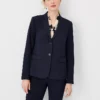 The Notched Two Button Blazer In Seasonless Stretch - Curvy Fit Deep Navy Sky -Anntaylor Shop 831606 1934