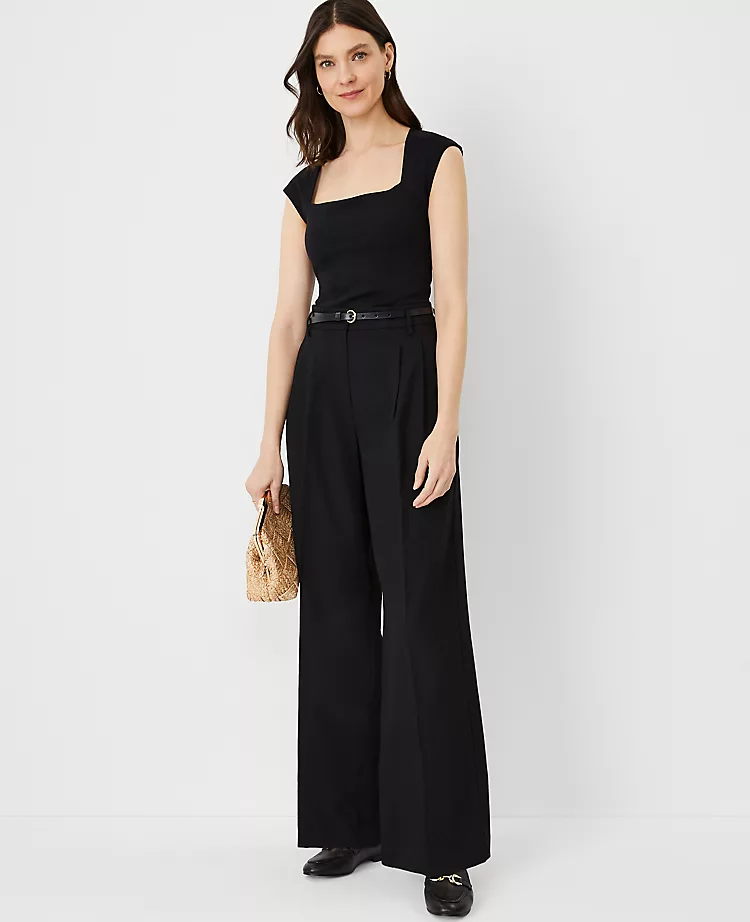 The Petite Pleated Wide-Leg Pant Black 4 The Petite Pleated Wide-Leg Pant Black - Image 2