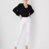 Petite Mid Rise Skinny Jeans In White White