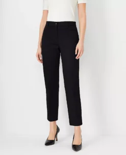 The Petite Cotton Crop Pant Black