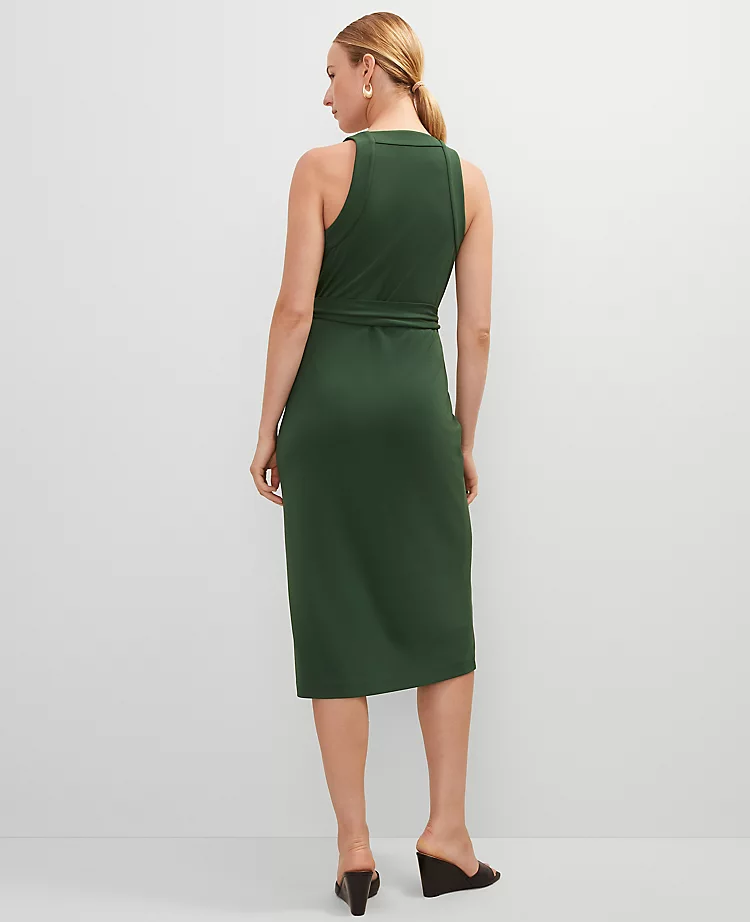 Petite Halter Wrap Midi Dress Cypress Tree 4 Petite Halter Wrap Midi Dress Cypress Tree - Image 2