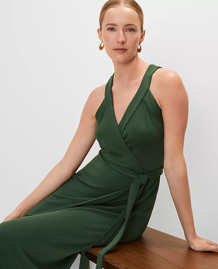 Petite Halter Wrap Midi Dress Cypress Tree 5 Petite Halter Wrap Midi Dress Cypress Tree - Image 3