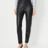 The Petite Audrey Pant In Faux Leather - Curvy Fit Black -Anntaylor Shop 834445 2222