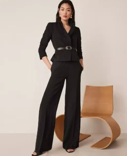 The Petite Shorter One Button Blazer In Fluid Crepe Black