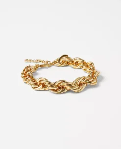 Twisted Rope Chain Bracelet Goldtone