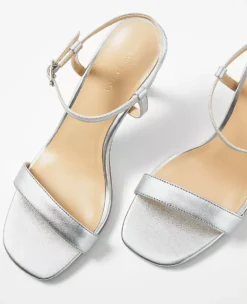 Studio Collection Metallic Skinny Strap Sandals Silver -Anntaylor Shop 835310 6001 ALT1