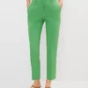 The Petite Eva Ankle Pant - Curvy Fit Natural Green