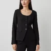 Fluid Crepe Fitted U-Neck Jacket Black -Anntaylor Shop 837100 2222