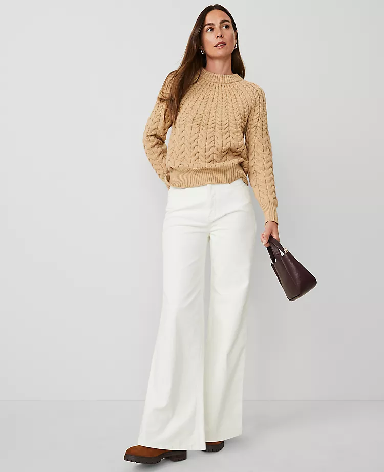 The Petite Wide-Leg Corduroy Pant Winter White 4 The Petite Wide-Leg Corduroy Pant Winter White - Image 2