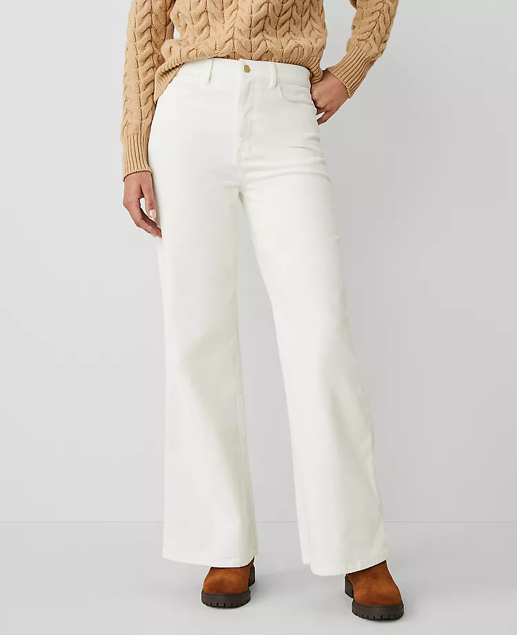 The Petite Wide-Leg Corduroy Pant Winter White 5 The Petite Wide-Leg Corduroy Pant Winter White - Image 3