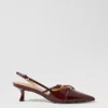 Strappy Pointy Toe Patent Pump Dark Burgundy -Anntaylor Shop 837280 5103