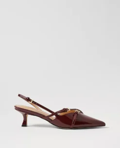 Strappy Pointy Toe Patent Pump Dark Burgundy