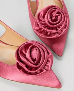 Rosette Satin Slingback Pump Foxglove -Anntaylor Shop 837302 019287 ALT1