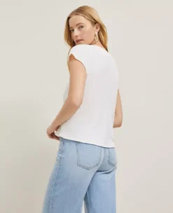 Knotted V-Neck Top Winter White 6 Knotted V-Neck Top Winter White -Anntaylor Shop 837338 9192 ALT1