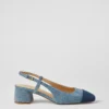 Denim Cap Toe Block Heel Pumps Soft Denim Blue -Anntaylor Shop 837776 6609
