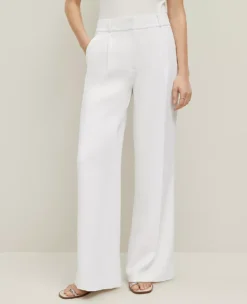 The Wide-Leg Pant In Crinkle Crepe White -Anntaylor Shop 837790 9000 ALT1