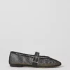 Mesh Buckled Ballet Flat Black -Anntaylor Shop 837818 2222