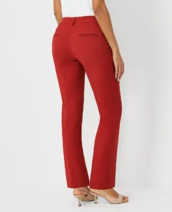 The Petite Straight Pant In Lightweight Weave - Curvy Fit Bright Brick -Anntaylor Shop 838413 7978 ALT1