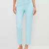 The Petite Cotton Crop Pant - Curvy Fit Gulf Stream Blue 1 The Petite Cotton Crop Pant - Curvy Fit Gulf Stream Blue -Anntaylor Shop 839190 1352