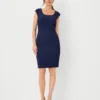 The Petite Scoop Neck Sheath Dress In Bi-Stretch - Curvy Fit Pure Sapphire 2 The Petite Scoop Neck Sheath Dress In Bi-Stretch - Curvy Fit Pure Sapphire -Anntaylor Shop 839266 8818
