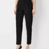 The High Rise Pleated Taper Pant In Seasonless Stretch Black -Anntaylor Shop 839634 2222