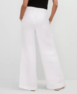 The Petite Easy Palazzo Pant In Linen Blend White -Anntaylor Shop 840267 9000 ALT2