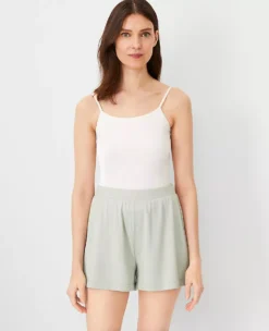 Split Hem Shorts Dark Sage