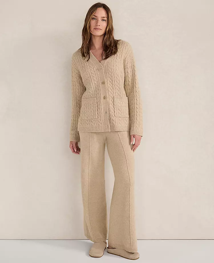Haven Well Within Organic Cotton Blend Gradient Cable Cardigan Cashew Tan 4 Haven Well Within Organic Cotton Blend Gradient Cable Cardigan Cashew Tan - Image 2