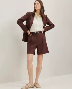 The Long Short In Linen Blend Rich Walnut 7 The Long Short In Linen Blend Rich Walnut -Anntaylor Shop 842960 019660 ALT2