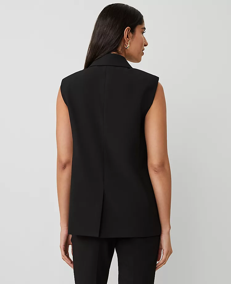 The Petite Double Breasted Vest In Bi-Stretch Black 4 The Petite Double Breasted Vest In Bi-Stretch Black - Image 2