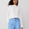 Petite Mixed Cable Mock Neck Sweater Winter White 1 Petite Mixed Cable Mock Neck Sweater Winter White -Anntaylor Shop 843052 9192