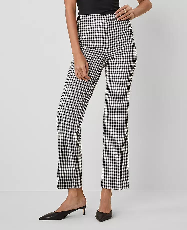 The Petite Flare Pant In Gingham Black/White Multi 4 The Petite Flare Pant In Gingham Black/White Multi - Image 2