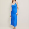 Satin Slip Dress Power Blue -Anntaylor Shop 843083 3141