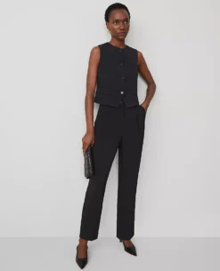 The Petite Cropped Vest In Fluid Crepe Black 7 The Petite Cropped Vest In Fluid Crepe Black -Anntaylor Shop 843118 2222 ALT2