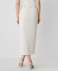 The Trouser Column Midi Skirt Tan Texture -Anntaylor Shop 843127 0144 ALT2
