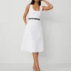 Petite Ponte Sleeveless Midi Dress White -Anntaylor Shop 845634 9000