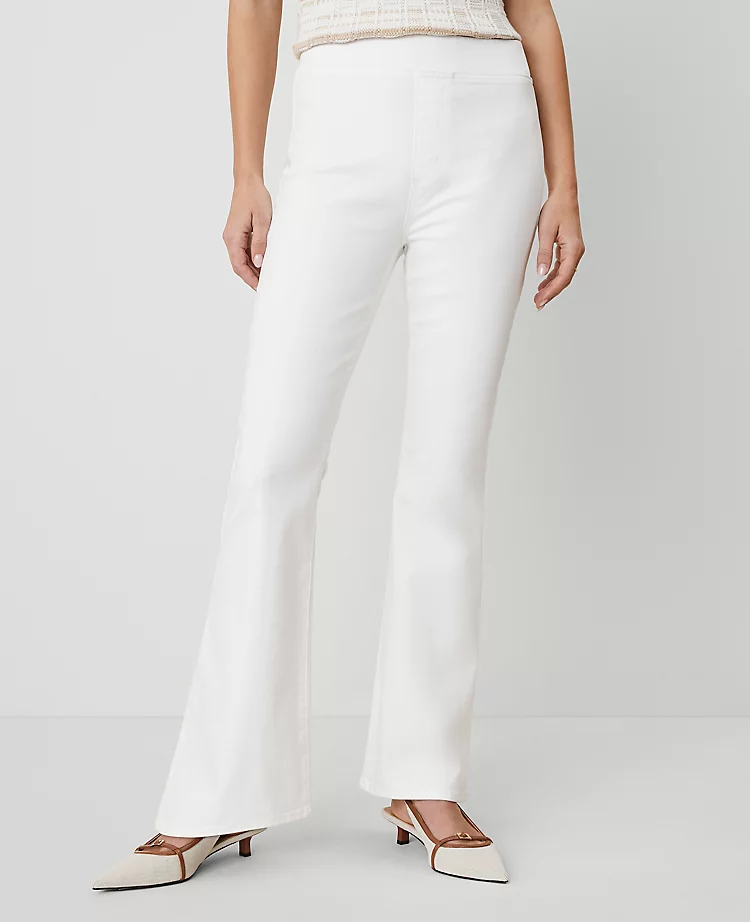 The Petite Pull-On Flare Jean — Curvy Fit White 3 The Petite Pull-On Flare Jean — Curvy Fit White