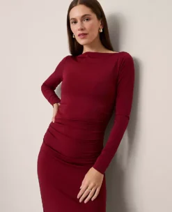 Ruched Knit Midi Dress Cherry Pie -Anntaylor Shop 845890 019822 ALT2