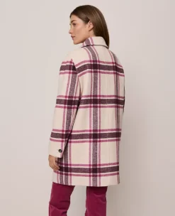 Weekend Collection Plaid Cocoon Coat Seedpearl 7 Weekend Collection Plaid Cocoon Coat Seedpearl -Anntaylor Shop 845926 525634 ALT1