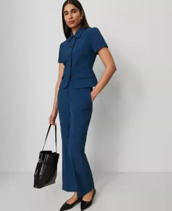 The Flare Ankle Pant In Fluid Crepe Moonlit Backdrop