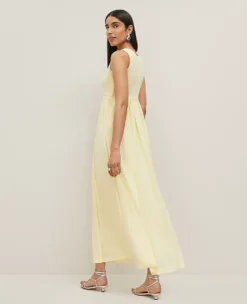 Petite Mixed Media Sweater Tank Dress Yellow Buttercream -Anntaylor Shop 845969 019667 ALT1