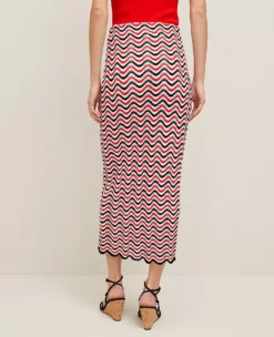 Petite Striped Crochet Sweater Skirt Red/Black Multi 11 Petite Striped Crochet Sweater Skirt Red/Black Multi -Anntaylor Shop 845978 019338 ALT2